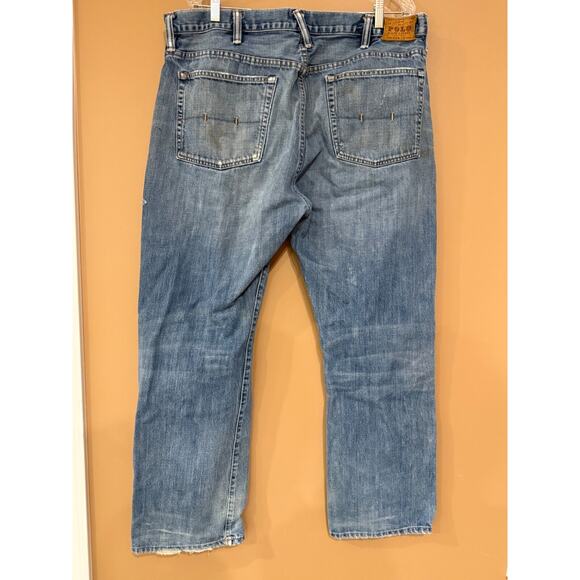 Polo Ralph Lauren Jeans Mens 38x30 Medium 867 Classic Blue Wash Denim Pants - Picture 1 of 8